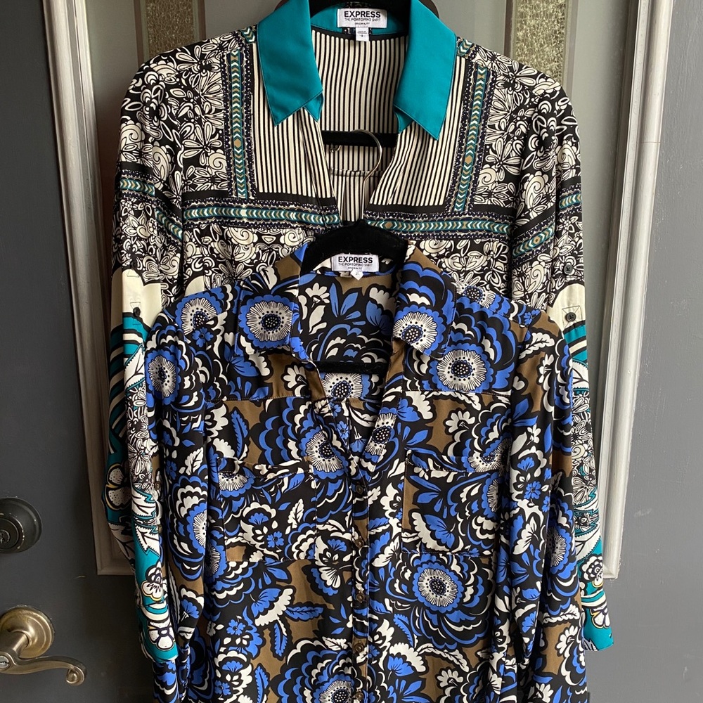 2 Express Portofino Women’s Dress Shirts - Small